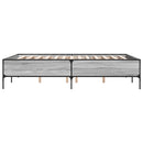 sengestel 140x190 cm konstrueret træ og metal grå sonoma-eg