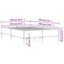sengestel 135x190 cm konstrueret træ og metal sonoma-eg
