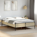 sengestel 135x190 cm konstrueret træ og metal sonoma-eg