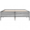 sengestel 135x190 cm konstrueret træ og metal grå sonoma-eg