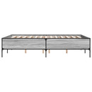 sengestel 135x190 cm konstrueret træ og metal grå sonoma-eg