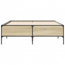 sengestel 120x190 cm konstrueret træ og metal sonoma-eg