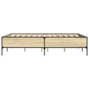 sengestel 120x190 cm konstrueret træ og metal sonoma-eg