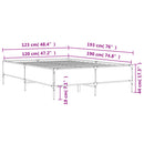 sengestel 120x190 cm konstrueret træ og metal sonoma-eg