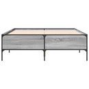 sengestel 120x190 cm konstrueret træ og metal grå sonoma-eg
