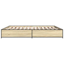 sengestel 200x200 cm konstrueret træ og metal sonoma-eg