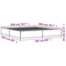 sengeramme 200x200 cm konstrueret træ og metal brun egetræ