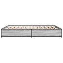 sengestel 150x200 cm konstrueret træ og metal grå sonoma-eg