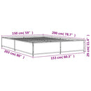 sengestel 150x200 cm konstrueret træ og metal grå sonoma-eg