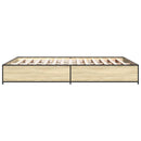 sengestel 120x190 cm konstrueret træ og metal sonoma-eg