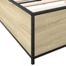 sengestel 120x190 cm konstrueret træ og metal sonoma-eg