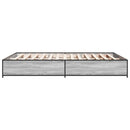 sengestel 120x190 cm konstrueret træ og metal grå sonoma-eg