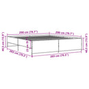 sengestel 200x200 cm konstrueret træ og metal sort