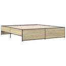 sengestel 200x200 cm konstrueret træ og metal sonoma-eg