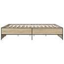 sengestel 200x200 cm konstrueret træ og metal sonoma-eg