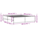 sengestel 200x200 cm konstrueret træ og metal sonoma-eg