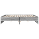 sengestel 200x200 cm konstrueret træ og metal grå sonoma-eg