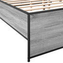 sengestel 200x200 cm konstrueret træ og metal grå sonoma-eg