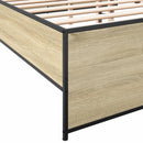 sengestel 180x200 cm konstrueret træ og metal sonoma-eg