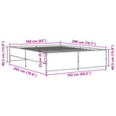 sengestel 160x200 cm konstrueret træ og metal sort