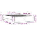 sengestel 160x200 cm konstrueret træ og metal grå sonoma-eg