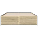 sengestel 150x200 cm konstrueret træ og metal sonoma-eg