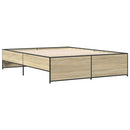 sengestel 150x200 cm konstrueret træ og metal sonoma-eg