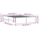 sengestel 150x200 cm konstrueret træ og metal sonoma-eg