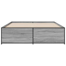 sengestel 150x200 cm konstrueret træ og metal grå sonoma-eg