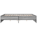 sengestel 150x200 cm konstrueret træ og metal grå sonoma-eg