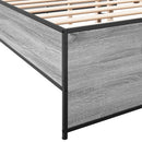 sengestel 150x200 cm konstrueret træ og metal grå sonoma-eg