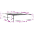sengestel 150x200 cm konstrueret træ og metal grå sonoma-eg