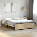 sengestel 140x200 cm konstrueret træ og metal sonoma-eg