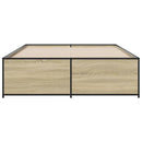sengestel 120x200 cm konstrueret træ og metal sonoma-eg
