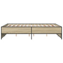 sengestel 120x200 cm konstrueret træ og metal sonoma-eg