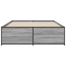 sengestel 120x200 cm konstrueret træ og metal grå sonoma-eg