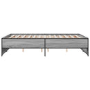 sengestel 120x200 cm konstrueret træ og metal grå sonoma-eg