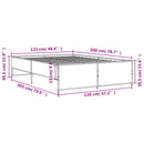 sengestel 120x200 cm konstrueret træ og metal grå sonoma-eg