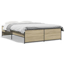 sengestel 140x190 cm konstrueret træ og metal sonoma-eg