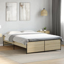 sengestel 140x190 cm konstrueret træ og metal sonoma-eg