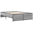 sengestel 140x190 cm konstrueret træ og metal grå sonoma-eg