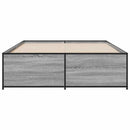 sengestel 140x190 cm konstrueret træ og metal grå sonoma-eg