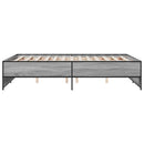 sengestel 140x190 cm konstrueret træ og metal grå sonoma-eg