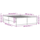 sengestel 140x190 cm konstrueret træ og metal grå sonoma-eg