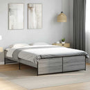sengestel 140x190 cm konstrueret træ og metal grå sonoma-eg