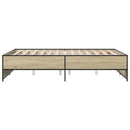 sengestel 135x190 cm konstrueret træ og metal sonoma-eg