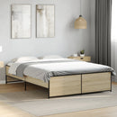 sengestel 135x190 cm konstrueret træ og metal sonoma-eg