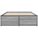 sengestel 135x190 cm konstrueret træ og metal grå sonoma-eg