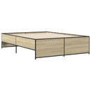 sengestel 120x190 cm konstrueret træ og metal sonoma-eg