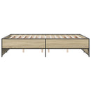 sengestel 120x190 cm konstrueret træ og metal sonoma-eg